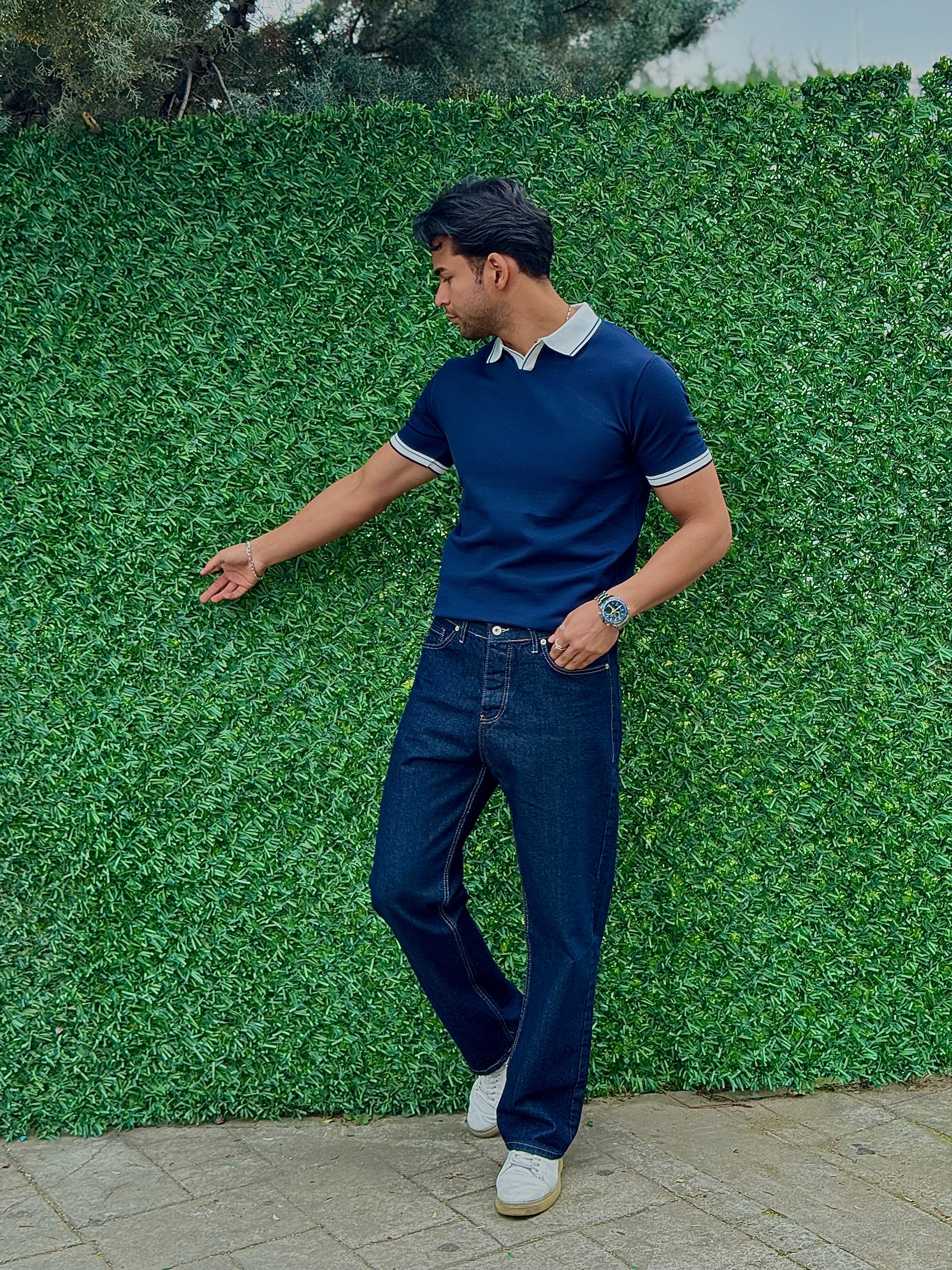 Raw Denim Esintili Loose-Fit Jean