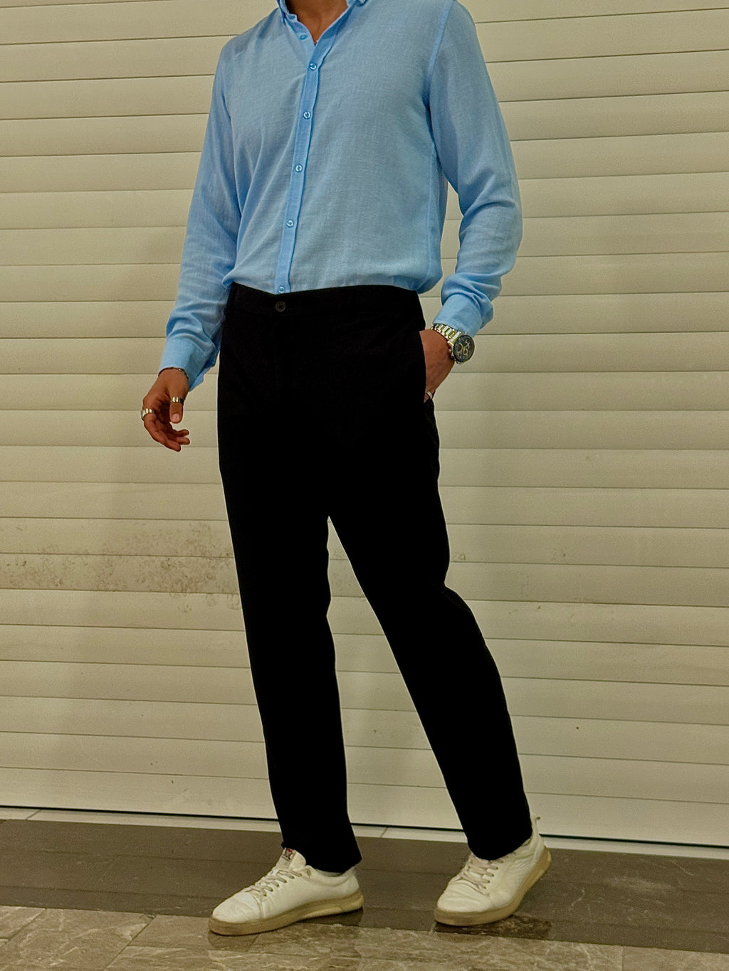 Nefes Alan Slim-Fit Keten Gömlek