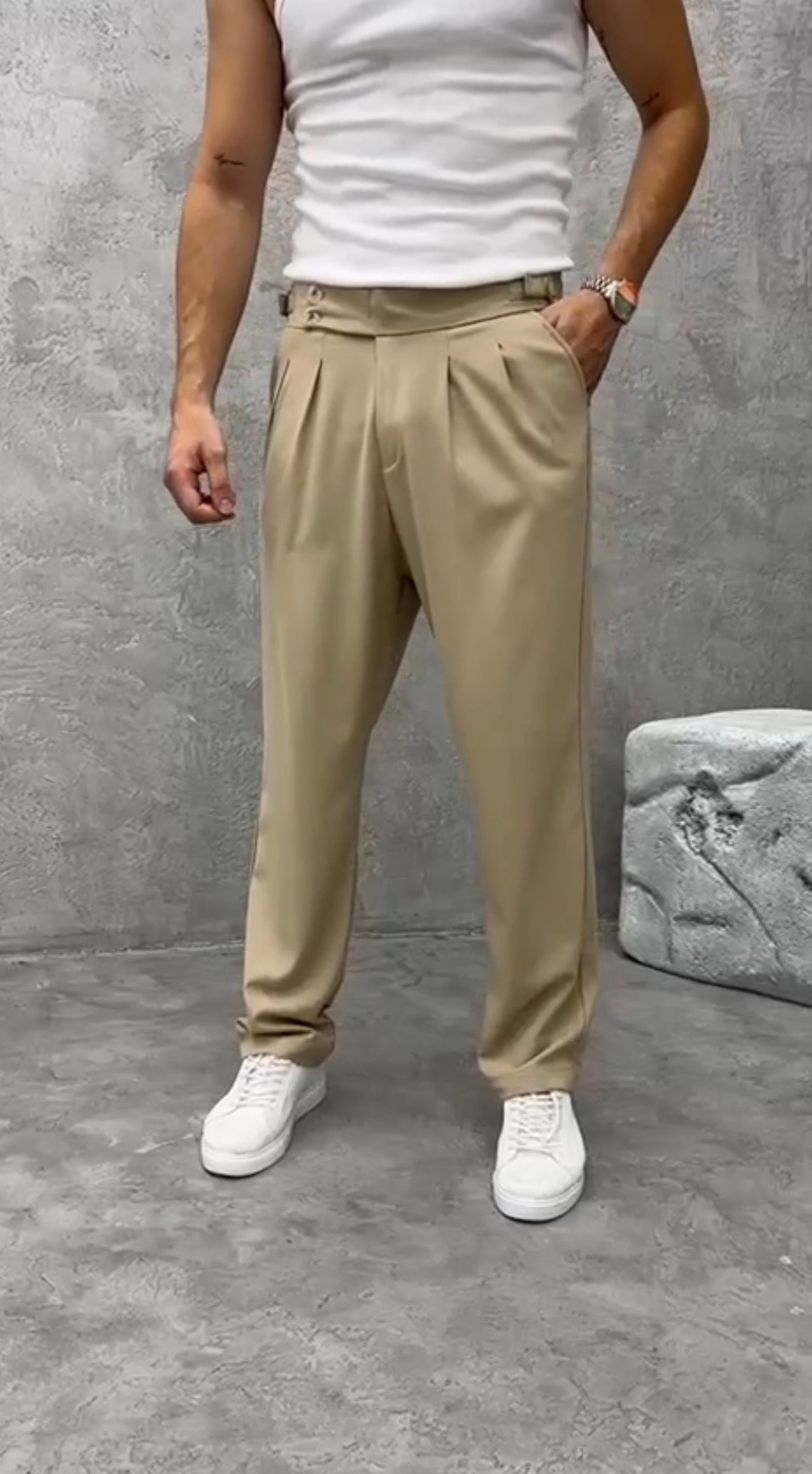 Haki Gurka Kesim Kumaş Pantolon